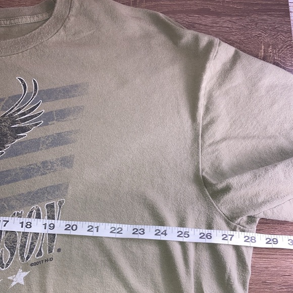 Mens 3XL Stampede Harley Davidson Burleson Tx Olive Green T Shirt EUC - Picture 5 of 8